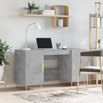 vidaXL Bureau gris béton 140x50x75 cm bois d'ingénierie