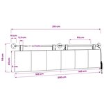 vidaXL Tête de lit suspendue Avec lumière LED Marron foncé Tissu