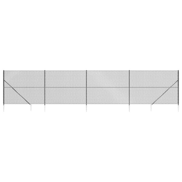 vidaXL Clôture à mailles losangées avec ancrage anthracite 2x10 m