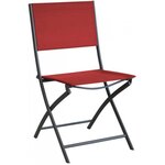 Chaise pliante en acier et toile dream (lot de 4) graphite  rouge