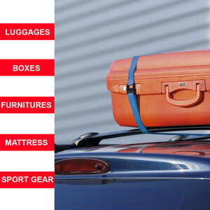 4363EURDAT Sangles Valise avec Boucle en Zamak Bleu 2 50m x 25mm sangle Pack de 2