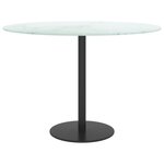 vidaXL Dessus de table blanc Ø60x0 8cm verre trempé avec design marbre