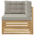 vidaXL Canapé d'angle extérieur Bois d'Acacia Massif Blanc