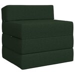vidaXL Canapé-lit pliable Vert foncé 200 x 70 x 15 cm Tissu