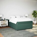 vidaXL Sommier à lattes de lit et matelas Vert foncé 140x190cm Velours