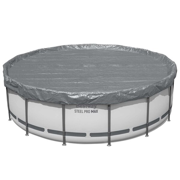 Bestway Couverture de piscine 1 Ø4 57 m Rond Polyester Gris for