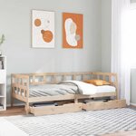 vidaXL Lit de jour avec tiroirs sans matelas 90x200 cm bois massif