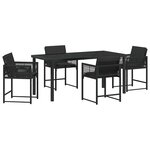 vidaXL Ensemble de salle à manger pour jardin 5 Pièces Noir polyrotin