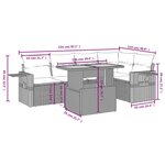 vidaXL Salon de jardin 6 Pièces avec coussins noir résine tressée