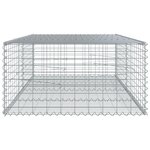 vidaXL Panier gabion avec couvercle 200x100x50 cm fer galvanisé