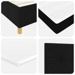 Lit à ressort box avec matelas noir 180x200 cm en tissu