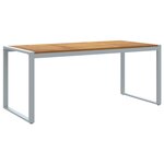 Table de repas d'extérieur vidaXL Grise 180x90x75 cm Acier et Bois massif Acacia
