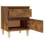 vidaXL Table de chevet Chêne fumé 40x35x50 cm