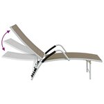 vidaXL Chaise longue Textilène et aluminium Taupe