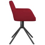 vidaXL Chaises pivotantes à manger lot de 2 Rouge bordeaux Velours