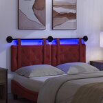 vidaXL Tête de lit suspendue Avec lumière LED Bordeaux Simili cuir