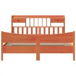 vidaXL Cadre de lit sans matelas cire marron 200x200cm bois pin massif