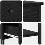 vidaXL Cabinet de chevet avec tiroir 2 Pièces Chêne noir 32 x 42 x 70 cm