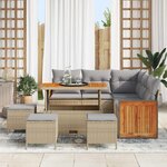 vidaXL Ensemble de canapé de jardin 8 Pièces Beige et gris clair