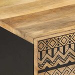 vidaXL Table basse noir 100x54x40 cm bois massif de manguier brut