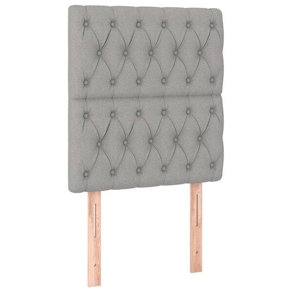 vidaXL Têtes de lit 2 Pièces Gris clair 80x7x78/88 cm Tissu