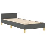 vidaXL Cadre de lit avec tête de lit Gris foncé 90 x 200 cm tissu