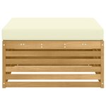 vidaXL Pouf d'Extérieur Bois d'Acacia Massif Blanc