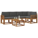 vidaXL Ensemble de canapés d'extérieur 6 Pièces Naturel et Anthracite