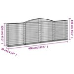 vidaXL Paniers à gabions arqués 8 Pièces 400x30x120/140 cm Fer galvanisé