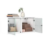 vidaXL Armoires murales avec portes en verre 2 Pièces blanc 68 5x37x35 cm