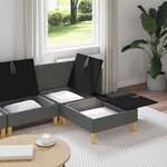 vidaXL Canapé modulaire avec rangement 4 Pièces Gris foncé Tissu