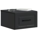 vidaXL Cabinet de chevet mural avec tiroir Noir 34 5 x 33 x 20 cm