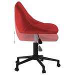 vidaXL Chaise pivotante de salle à manger Rouge bordeaux Velours