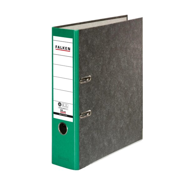 Classeur À Levier Papier Marbré A4 Recycling - Gris-dos Vert - X 20 - Falken