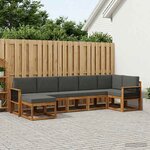 vidaXL Ensemble de canapés d'extérieur 7 Pièces Naturel et Anthracite