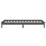 vidaXL Cadre de lit à LED sans matelas gris 75x190 cm bois massif