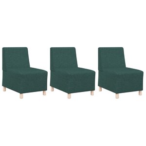vidaXL Fauteuil Sofa Gris Clair 55 cm Tissu 3 Pièces Vert foncé