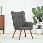 vidaXL Chaise de relaxation Gris foncé Velours