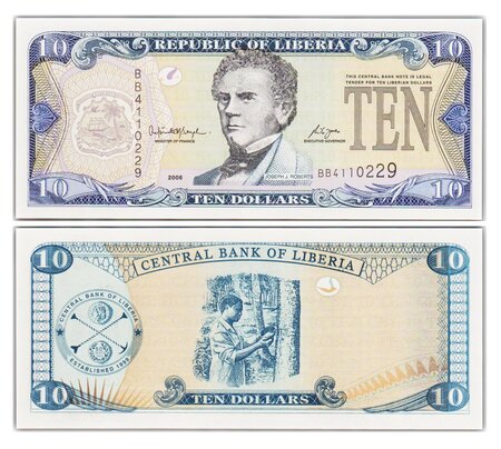 Billet de Collection 10 Dollars 2006 Liberia - Neuf - P27c