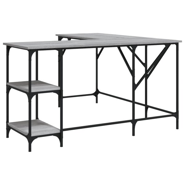 vidaXL Bureau sonoma gris 139x139x75 cm bois d'ingénierie