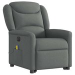 vidaXL Fauteuil inclinable de massage électrique Gris foncé Tissu