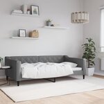 vidaXL Lit de jour gris foncé 100x190 cm tissu