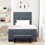 vidaXL Lit à ressorts avec matelas Gris foncé 120 x 200 cm Velours