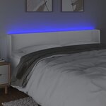 vidaXL Tête de lit à LED Blanc 203x16x78/88 cm Similicuir