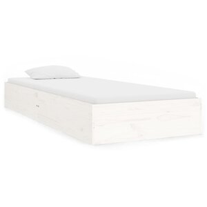 vidaXL Cadre de lit sans matelas blanc bois massif 75x190 cm