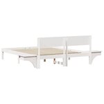 vidaXL Cadre de lit avec tables de chevet Blanc Bois massif en pin