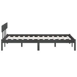 vidaXL Cadre de lit sans matelas gris bois massif