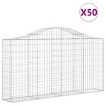 vidaXL Paniers à gabions arqués 50 Pièces 200x30x100/120 cm Fer galvanisé