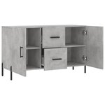 vidaXL Buffet gris béton 100x36x60 cm bois d'ingénierie