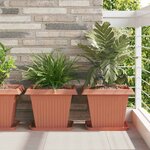 vidaXL Plateau carré à fleurs 6 pc Rouge brique 32 x 32 x 2 5 cm